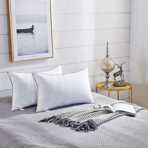 JOLLYVOGUE Bed Pillows Standard Size Set of 2, Cooling and Supportive Full Pillow 2 Pack for Side and Back Sleepers, Down Alternative Hotel Collection Sleeping Pillows, 26x20 Inches