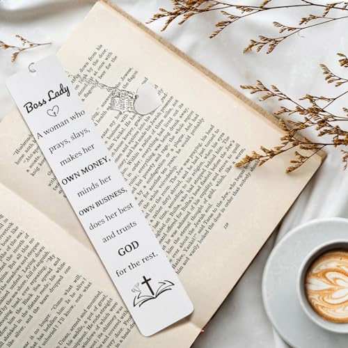 Lasimfa Funny Bookmark Gift for Women Boss Lady, Metal Book Markers Appreciation Christian Religious Gifts for Boss Lady Leader Mentor Manager Coworker, Thank You Boss Retirement Farewell Gift