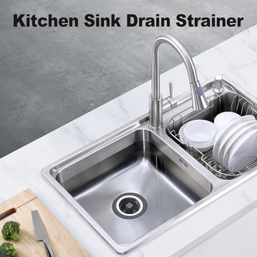 Upgraded 3 in 1 Kitchen Sink Drain Strainer & Stopper Kit, 304 Stainless Steel Pop-up Kitchen Sink Stopper with Strainer Basket, for Standard 3-1/2 Inch Kitchen Drain (3-1/2 Inch)