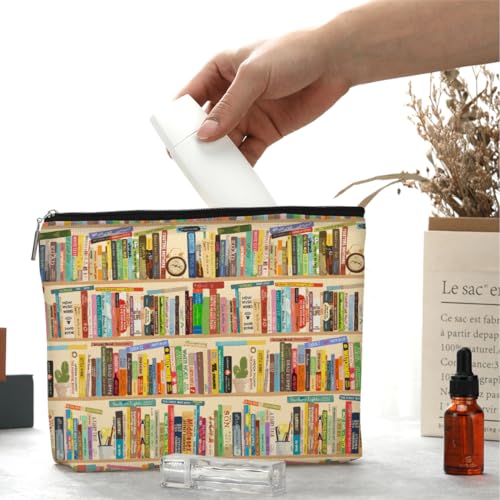 Funny Gifts for Book Lovers Readers Makeup Bag Bookish Gifts Book Accessories Cosmetic Bag Book Club Librarian Gifts for Women Friend Daughter Reading Lovers Birthday Christmas Friendship