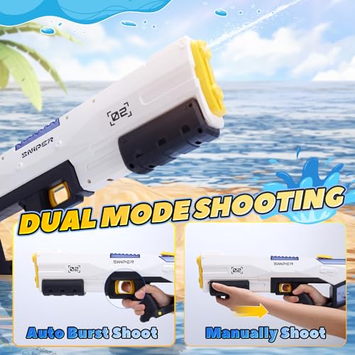 EagleStone Electric Water Gun Squirt Gun for Adults Kids Ages 8-12, Automatic Super Powerful Soaker Water Guns 33FT Long Range, Auto Absorption Modular Battery Powered, Summer Pool Outdoor Game Toys