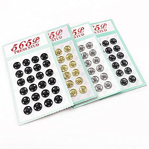 Mini Button Buckle Invisible Metal Snap Buttons Fasteners Press Studs Buttons for Sewing Clothing(Black,6mm)