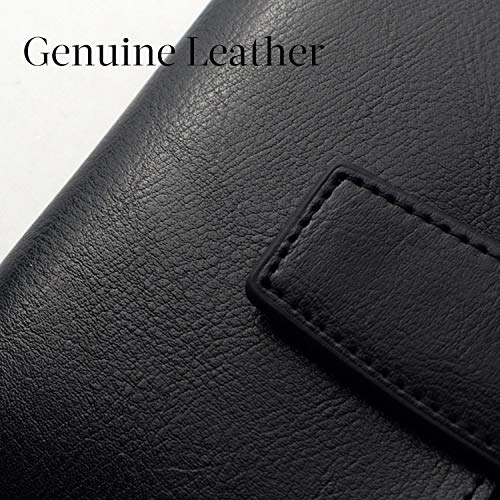 Bveyzi Women's Small Leather RFID Blocking Bifold Zipper Pocket Wallet Ladies Credit Card Slots Purse with id Window(Black)