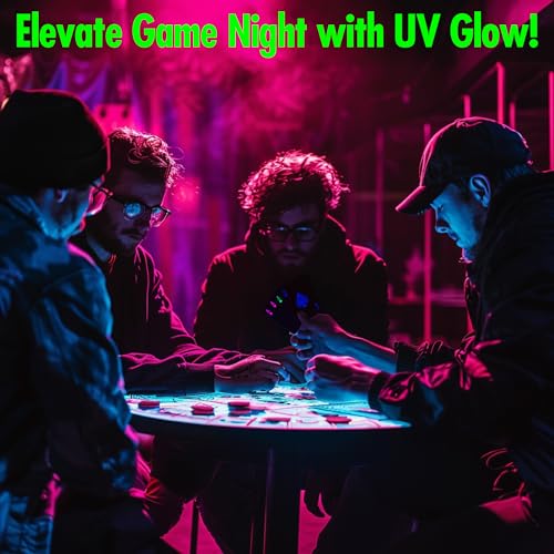 Funwares UV Glow in The Dark, Black Light, Playing Cards by Island Dogs - Durable, Easy-to-Clean, Fluorescent Neon Deck for Parties, Game Nights, Collectors, and Magic Tricks!