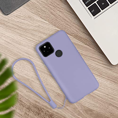 ABITKU Compatible with Google Pixel 4A 5G Case,Slim Silicone Gel Rubber Case Cover (with Microfiber Lining) Full Body Shockproof Design for Google Pixel 4A 5G 6.2 INCH (Clove Purple)