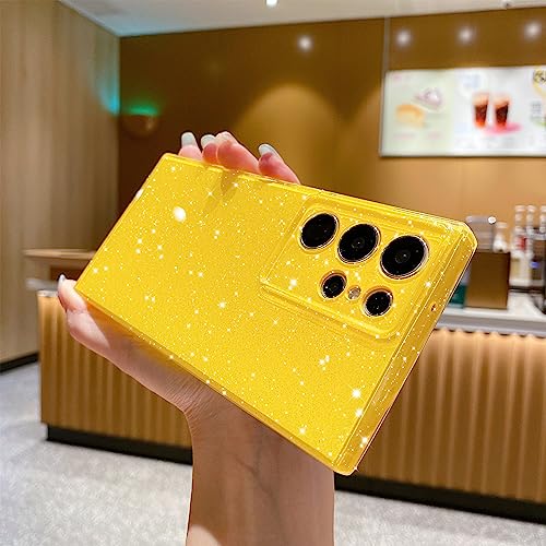 OWLSTAR Compatible with Samsung Galaxy S23 Ultra Case, Cute Glitter Sparkly Bling Phone Cover for Women Girls (Sierra Blue)