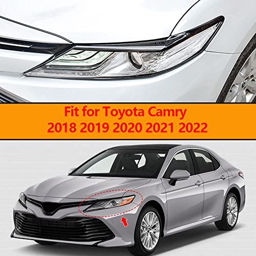 Xhfarce Gloss Black Headlight Eyebrow Eyelid Cover Trim Decoration Sticker for Toyota Camry 2024 2023 2022 2021 2020 2019 2018 Accessories