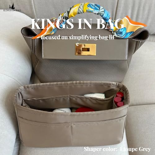 KINGS IN BAG Custom 2424 Bag Insert, Silky Purse Organizer Insert Compatible with Hermes Kelly 2424 Mini/29 Bags, Lightweight Handbag Shaper, 114 Color Options (Custom Color)