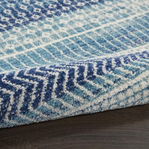 Nourison Home Passion Tribal Navy Blue 9' x 12' Area Rug, Easy Cleaning, Non Shedding, Bed Room, Living Room, Dining Room, Kitchen (9x12)