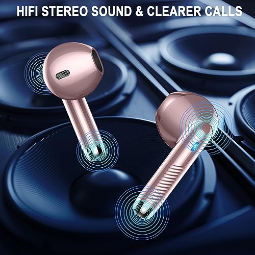 Wireless Earbuds Bluetooth 5.4 Headphones Noise Cancelling, Bluetooth Earbuds with Dynamic Drivers Stereo, Earphones Wireless Bluetooth, 40H Playtime and LED Power Display, In Ear Buds for Android iOS