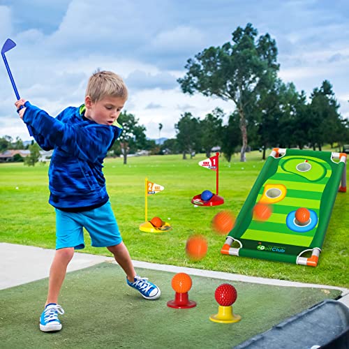 Bennol Toddler Golf Set Toys for Kids, Upgraded Kids Golf Cart Toys Sets with 4 Golf Sticks, 8 Balls and 1 Mat, Indoor & Outdoor Golf Toys for 3 4 5 6 Year Old Boys Girls Toddlers