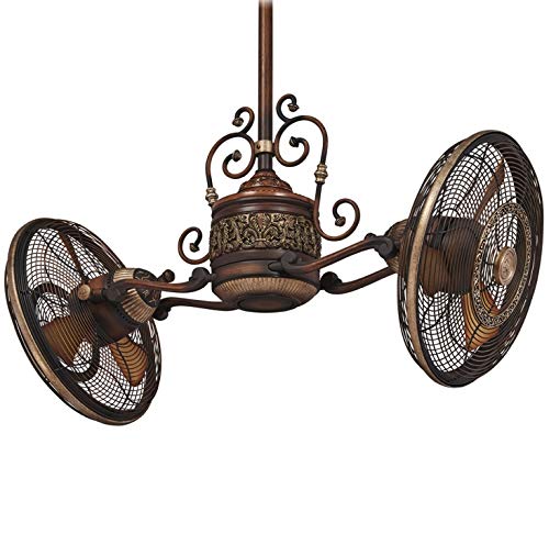 Minka-Aire F502-BCW Traditional Gyro 42 Inch Twin Head Ceiling Fan in Belcaro Walnut Finish