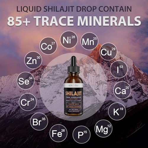 Shilajit Resin Organic Liquid Supplement, Shilajit Himalayan Organic, Shilajit Resin Drop, Shilajit Drop Contain 85 Trace Minerals, Alternative to Resin & Capsules, 60 ml