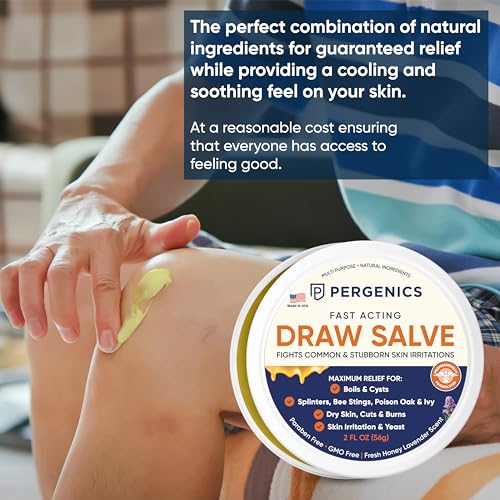 Pergenics Drawing Salve Ointment 1 oz with Natural Herbal Extract for ingrown Hair, Boil & Cyst, Splinter Remover, Bug and Spider Bites, bee Sting, Mosquito bite Itch, Poison Ivy