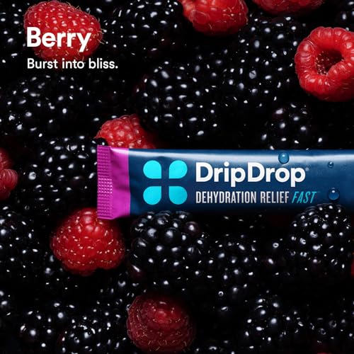 DripDrop Hydration - Berry - Electrolyte Drink Mix Single Serve Hydration Powder Packets | Non-GMO, Gluten Free, Vegan | 32 Sticks
