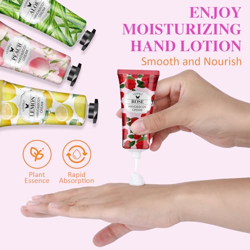 VESPRO 16 Pack Hand Cream Gifts Set For Women, Bulk Hand Lotion Travel Size for Dry Cracked Hands, Mini Hand Lotion for Birthday Gifts and Mother's Day Gifts with a Greeting Card