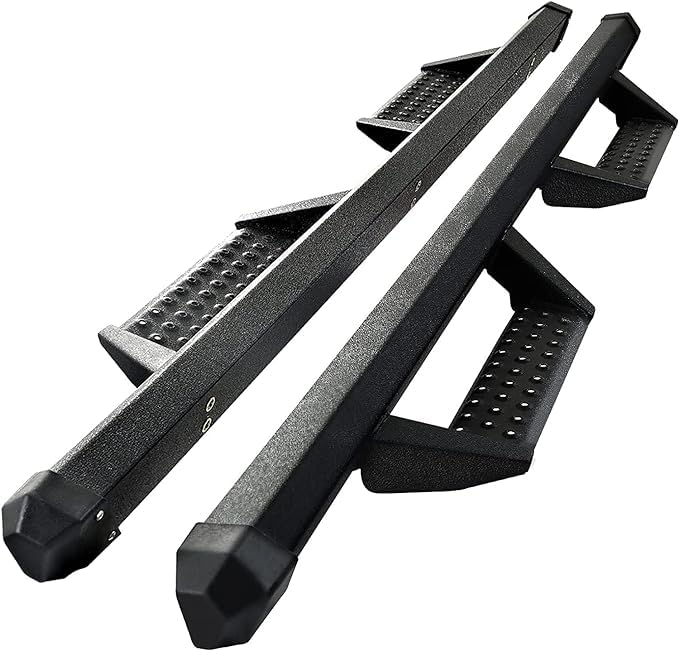 SMANOW Running Boards Side Steps Compatible with 2007-2021 Toyota Tundra Double Cab with 2 Narrow Rear Door. Dual-Stage Textured Black Powder Coated Step Bars Step Rails.