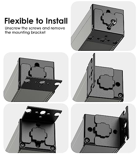 JUNNUJ Heavy Duty Power Strip Wall Mount, 15 Amp Surge Protector 1200J Metal 8 Outlet Under Desk Mounted 15A, Garage Power Bar Table Socket Industrial Outlets, 6FT 14AWG Extension Cord