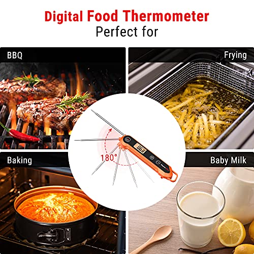 ThermoPro Digital Instant Read Meat Thermometer for Grilling Waterproof Kitchen Food LCD Thermometer with Calibration & Backlight Smoker Oil Fry Candy Thermometer