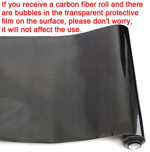 LZLRUN 5D Carbon Fiber Vinyl Wrap - Outdoor Rated for Automotive Use - 1ft x 5ft Including Squeegee and Black Felt Applicator
