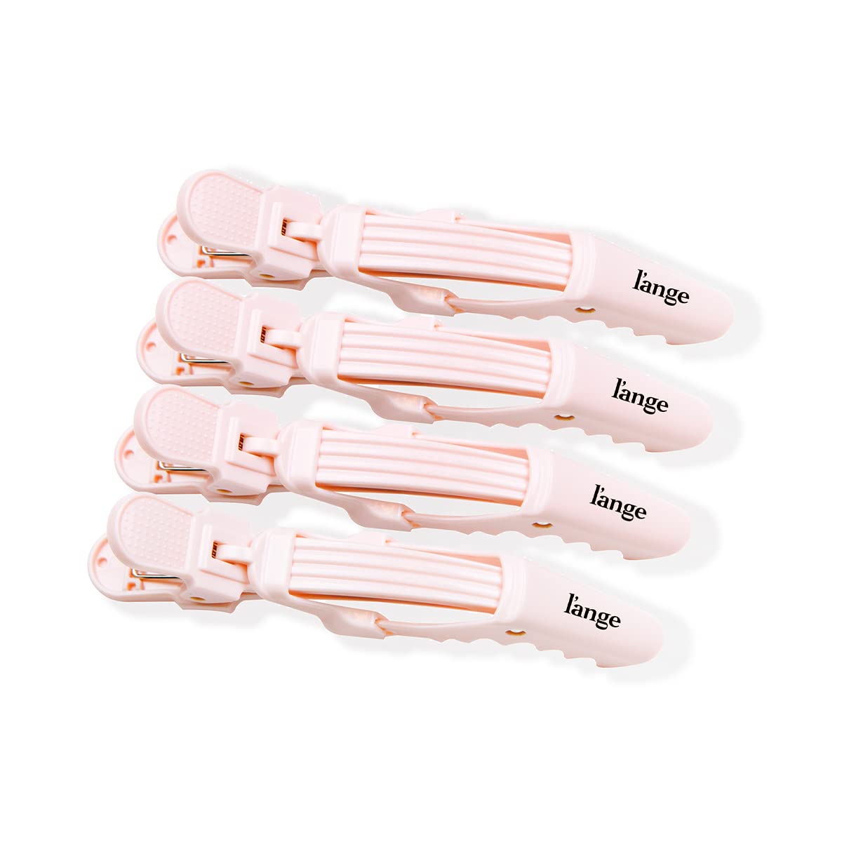 L’ange Alligator Hair Clips | Wide Teeth | Double-Hinged Design | For Sectioning & Securing Hair | Professional Styling Results | 4-Pack (Blush)