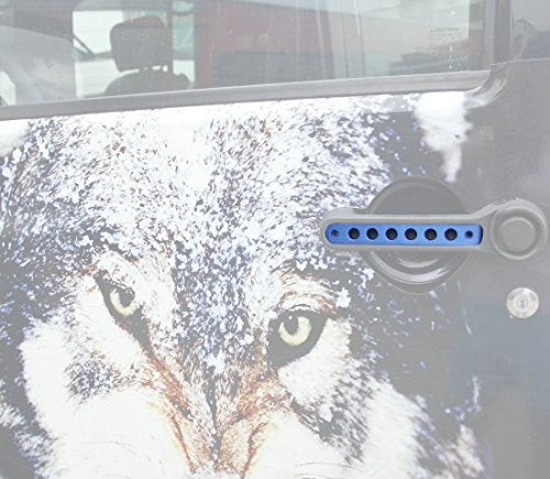 Bolaxin 3pcs/Set Aluminum Side Door Grab Handle Knobs Cover Trim for Jeep Wrangler JK & Unlimited 2 Door 2007-2019 Handle Pull (Blue)