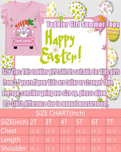 Easter Day for Toddler Girl Clothes Rabbit Ruffle Short Sleeve Tshirt Baby Kids Outfits Cotton Tee Tops Bunny Carrot Pink 2T