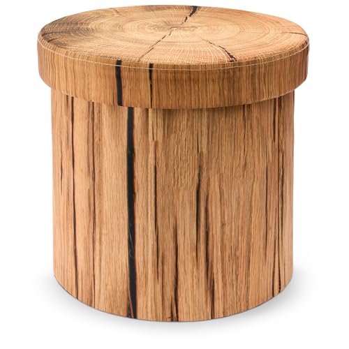 Sorbus Tree Stump Stool, Toy Storage Ottoman 15 Inch Fake tree stumps Log Stool Storage, Artificial Tree Trunk, Perfect Footstool Kids Toy Chest, Rustic Log Cabin Decor Bench, Pedestal, Side End Table