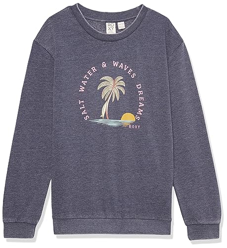 Roxy Girls' Music and Me Crew Sweatshirt, Mood Indigo 233