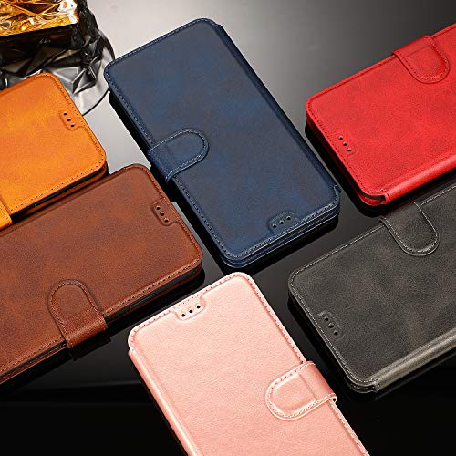 QLTYPRI for iPhone 6 Plus iPhone 6S Plus Case Premium PU Leather Simple Wallet Case TPU Bumper Card Slots Kickstand Magnetic Closure Shockproof Flip Cover - Black