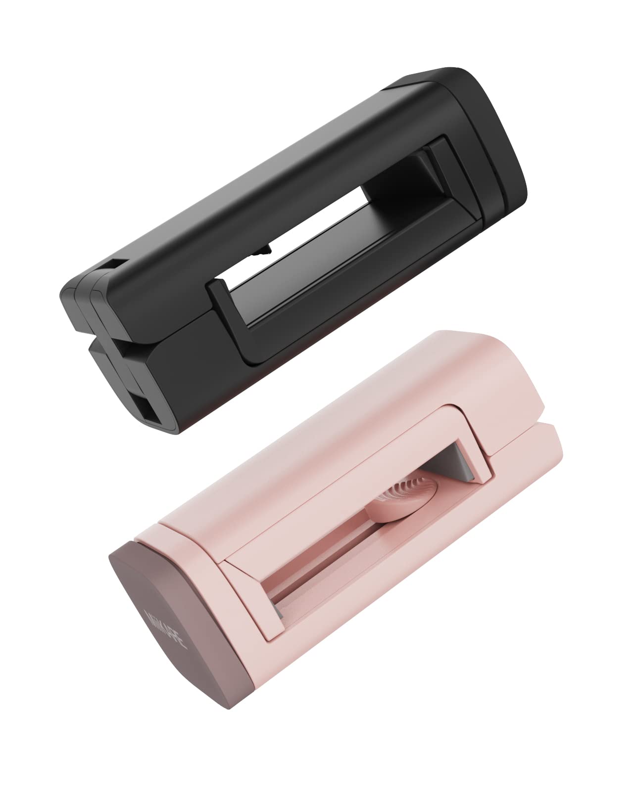 MiiKARE Airplane Travel Essentials Phone Holder, Universal Handsfree Phone Mount for Flying with 360 Degree Rotation, Accessory for Airplane, Travel Must Haves Phone Stand for Desk-Black&Pink