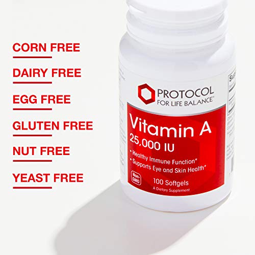 Protocol Vitamin A 25,000 IU - Eye, Retina, and Immune Health - 100 Softgels