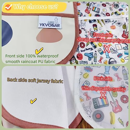 YKVOSAR 2 Pack Baby Bibs for Boy,Baby Bibs for Eating,Mess Proof Baby Bib,Full Sleeve Bib,Waterproof Bib for Toddlers,Fit Age 6-36 Months