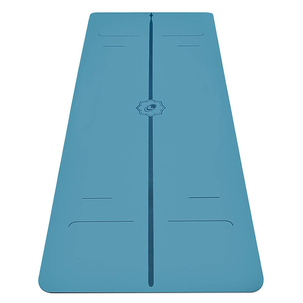 Liforme Evolve Yoga Mat – Free Yoga Bag, Patented Alignment System, Warrior-Like Grip, Non-Slip, Eco-Friendly and Biodegradable, Sweat-Resistant, Long, Wide and 4.2mm Thick mat for Comfort - Blue