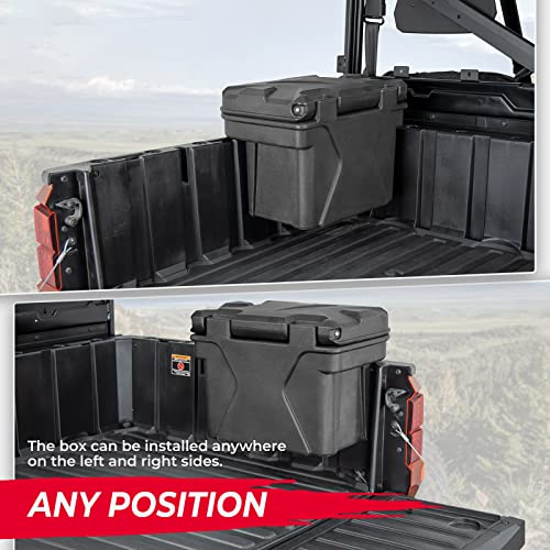 KEMIMOTO UTV Bed Storage Box 5.5GAL Compatible with Polaris Ranger 1000/XP 900 570 500 General 1000 4 2016 2017 2018 2019 2020 2021 2022 2023 2024 2025, Low-Density Polyethylene Cargo Storage Box