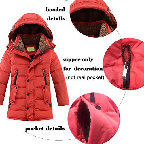 Mallimoda Big Boy's Hooded Bubble Jacket Heavyweight Solid Puffer Coat Style 1 Black Size 5-6 Years