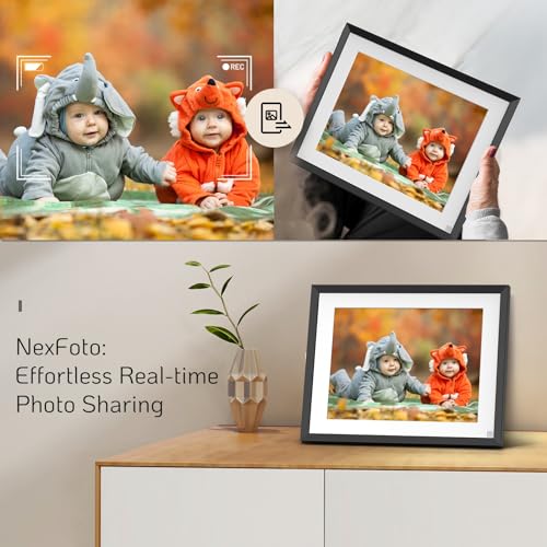 NexFoto 2K Digital Picture Frame 32GB, 11 Inch 2.4GHz/5GHz Dual-band WiFi Digital Photo Frame with IPS Touch Screen, Instantly Share Photos Videos via App or Email, Gifts for Mom Men