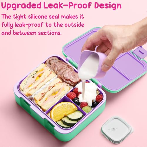 Fimibuke Bento Lunch Box for Kids - Toddler Bento Snack box with 3 Compartments, Stainless Steel Insulated Water Bottle, Lunch Bag, Ice Pack Set, Back to School Birthday Gifts for Ages 3-12 Girls Boys