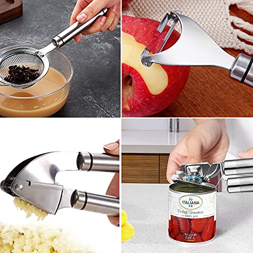 Cooking Utensils Set- 35 PCs Kitchen Utensils with Grater,Tongs, Spoon Spatula &Turner Made of Heat Resistant Food Grade Silicone and Wooden Handles Kitchen Gadgets Tools Set for Nonstick Cookware