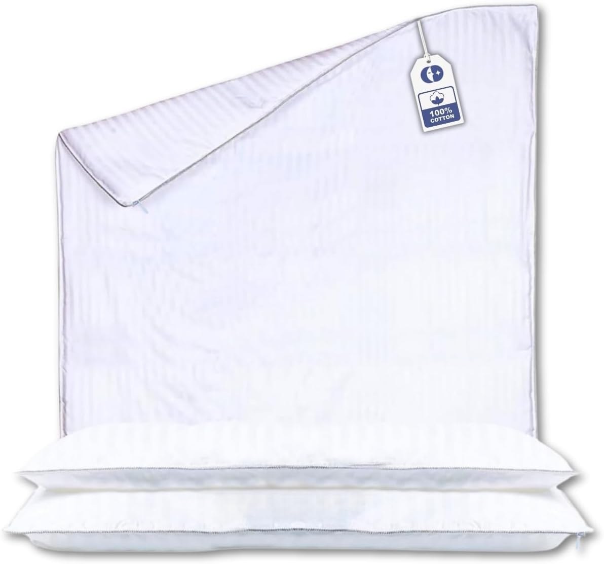 Continental Bedding Duvet Cover Protector for Toddler Comforter, 100% Cotton, Zipper to Block Blanket from Dust Fits Standard Crib & Toddler Bed, 39x47 Inch, White