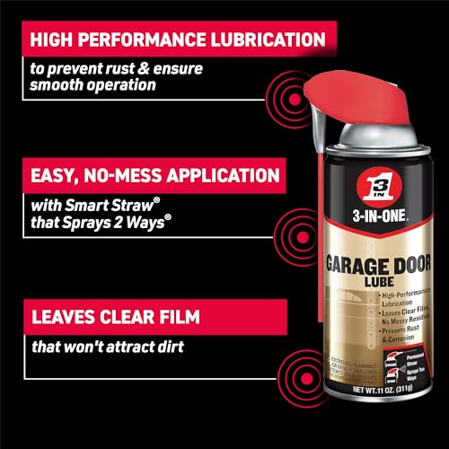 3-IN-ONE Professional Garage Door Lubricant with SMART STRAW SPRAYS 2 WAYS, 11 OZ & WD40 Company 120084 3 In 1 Rv Silicone Slide Out Lube Spray 11 Oz