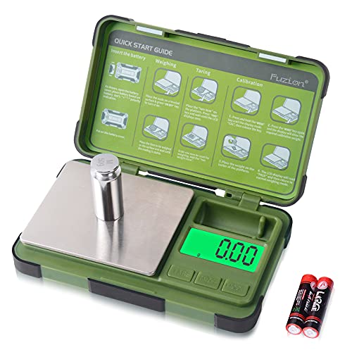 Fuzion Digital Pocket Scale 200g/0.01g, Gram Scale with Tare, Powder Herb Scale with 50g Cal Weight, Mini Jewelry Scale for Arrows, Herb, Travel, Small Projects