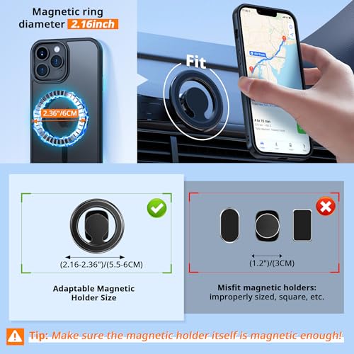 CACOE Magnetic Case for iPhone 13 & iPhone 14 6.1 inch-Compatible with MagSafe & Magnetic Car Phone Mount,Anti-Fingerprint TPU Thin Phone Cases Cover Protective Shockproof (Matte Black)