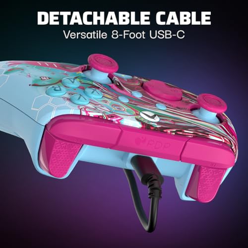 PDP Gaming REMATCH GLOW Enhanced Wired Gaming Controller: Licensed Glow in the Dark Gamepad for Xbox Series X|S, Xbox One, Windows PC, Mappable Back Buttons, Advanced Customizable App: Android Dreams