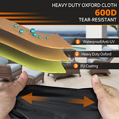 STARTWO Patio Chair Covers 2 Pack Outdoor Furniture Covers Waterproof Fit for 29"W x 30"D x 36"H, Lounge Deep Seat Cover, Heavy Duty Chair Covers for Lawn Furnitures, Black