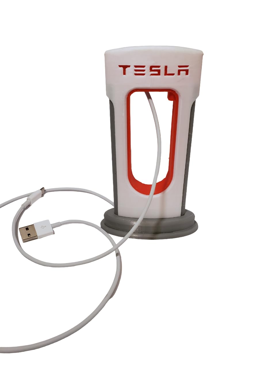 REZA MANUFACTURING Tesla Desktop Supercharger Replica Charging Station, Preassembled Supercharger Station - USB-C for Android and iPhone (USB-C Cable Included) for Tesla Enthusiasts (Made in USA)