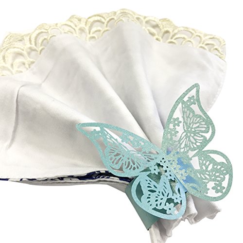 Butterflies Wedding Decor Napkin Rings (Set of 50), Blue