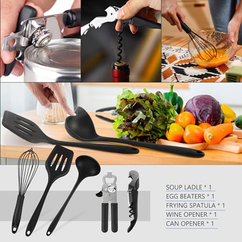 Wesqunie Camping Utensils Cooking Set - Camping Cookware Accessories Set, Portable Outdoor Camp Cooking Essentials Equipment Kit, Camp Kitchen Organizer Gear for Rv Picnic Grill Travel