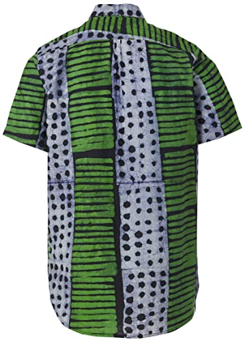 Hand-Batik Cotton Andy Shirt, Green, L