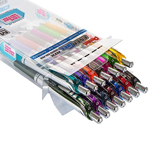 Pentel EnerGel RTX True Colors United (0.7mm) Medium Line, Assorted Ink, 20 Pack Box (BL77PC20MTCU)